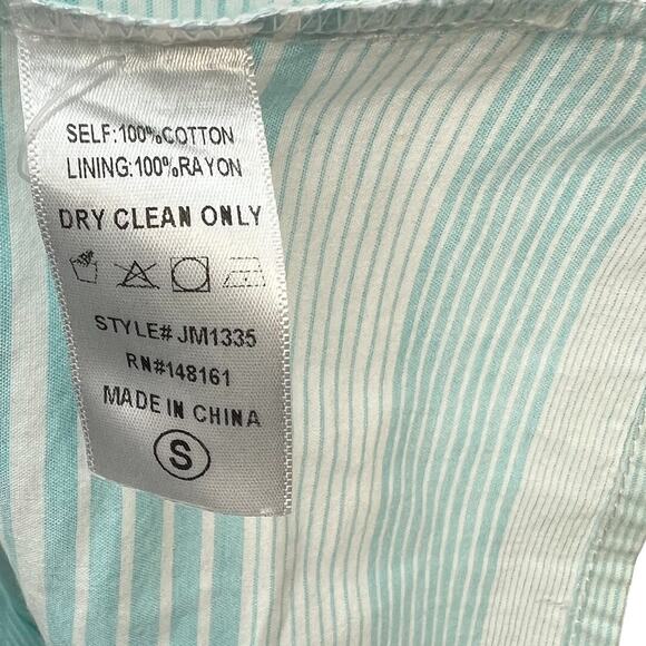 J.Marie Blouse Top Flutter Sleeve Embroidered Floral Stripe Size Small - Picture 13 of 13